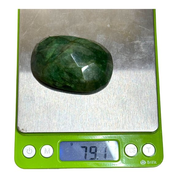 Natural Emerald Gemstone Oval Cut 79.1grams 58x40x26mm 397 Carats Extra Large - Picture 6 of 11